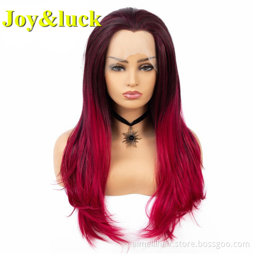 Lace Front Wholesale Prices Wig For Women Middle Part Cosplay Long Natural Water Wave Ombre Colors Synthetic Ladies Hair Wigs